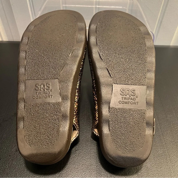 SAS Relaxed Walking Sandals Tripad Comfort Gold Snakeskin Print. Size 7 1/2. - Picture 4 of 13